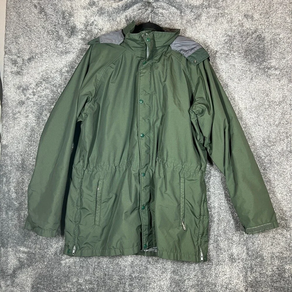 Vintage North Face Jacket Mens XL Green Goretex Made in USA Mountain Parka Hood